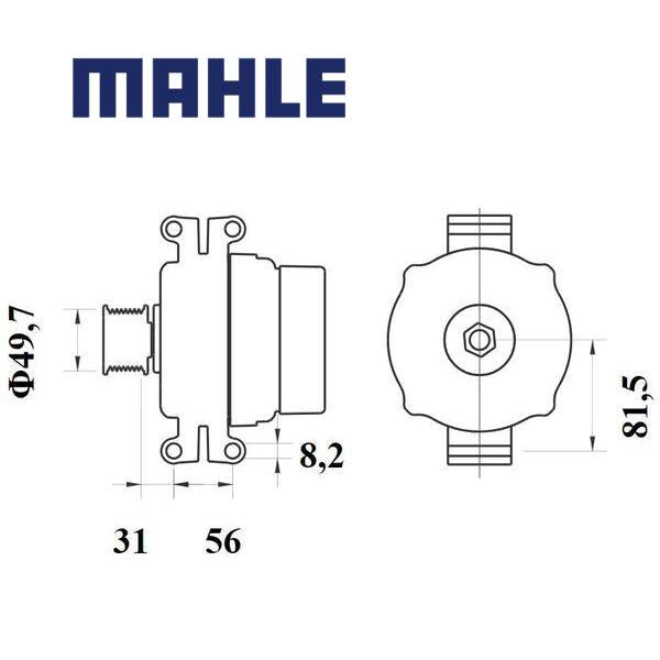 Alternator MG 1064 MAHLE 6461540102, 6461541102, 646154110280 MG1064 Alternator MG 1064 MAHLE 6461540102, 6461541102, 646154110280 MG1064